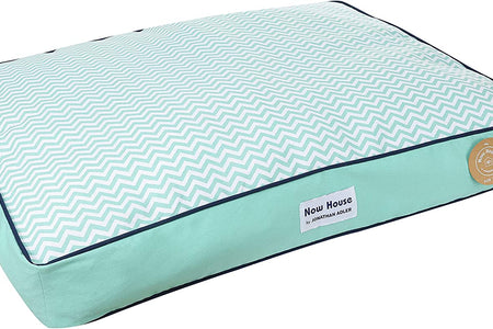 Now House for Pets by Jonathan Adler Teal Chevron Cushion Dog Bed, Large | Large Dog Bed Washable Dog Bed for Large Dogs by Now House by Jonathan Adler (FF15504)