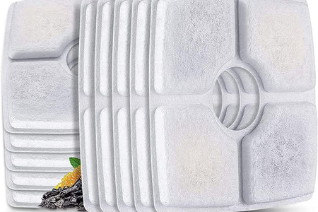 Cat Water Fountain Filters,10 Pack Replacement Filter Fit for Top Square 84Oz/2.5L Cat Pet Fountain, 3 Filtration System