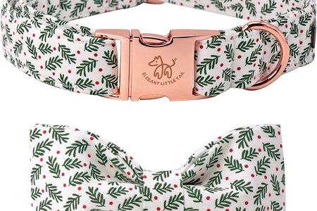 Christmas Dog Collar, Pet Collar Soft with Comfy Bowtie Dog Collars Holiday Adjustable Pet Gift Collars for Small Medium Large Dogs