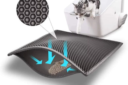 Cat Litter Trapping Mat, Waterproof Honeycomb Sifting Extra Easy Clean