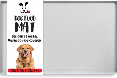 Dog Food Mat - Waterproof Dog Mat for Dog Bowls, Silicone Mat for Dog Food and Water Bowl, Rubber Dog Bowl Mat with Edges, Nonslip Pet Food Mat, Dog Feeding Mat (Large: 24"X16", Mist)