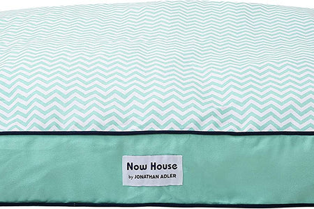 Now House for Pets by Jonathan Adler Teal Chevron Cushion Dog Bed, Large | Large Dog Bed Washable Dog Bed for Large Dogs by Now House by Jonathan Adler (FF15504)