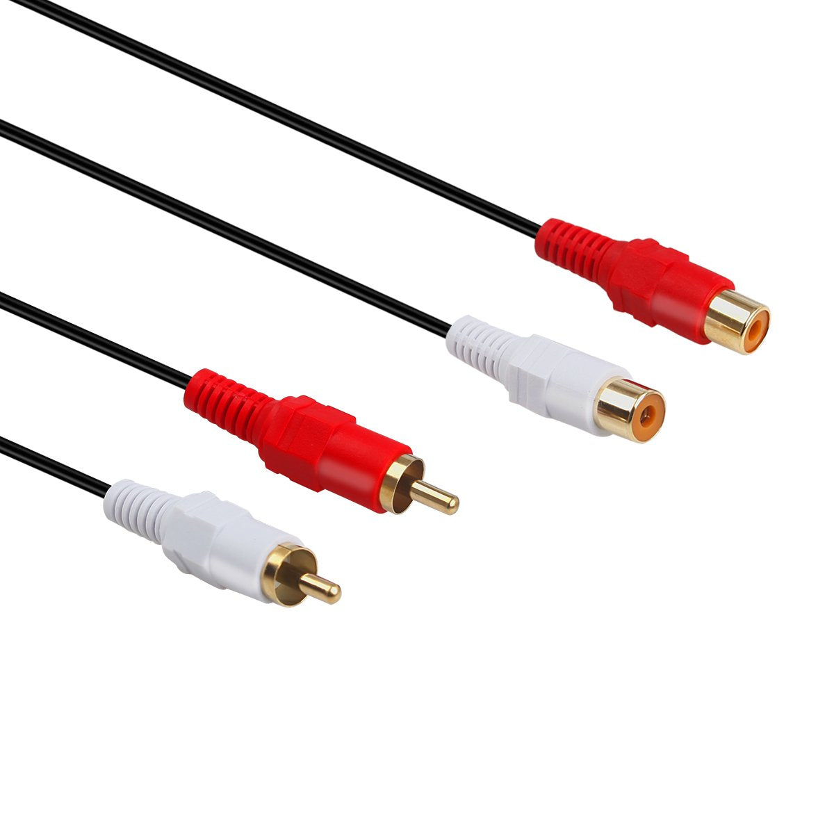 2 RCA Extension Cable,Gold Plated 2 RCA Male to Female Stereo Audio Extension Cable (50Ft)