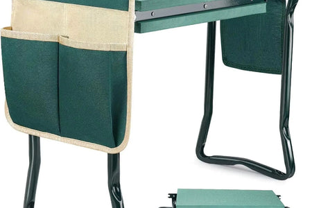 Folding Garden Kneeler Stool Bench Tool Pouch Storage Bag Protect Knees Sturdy Pad Seat Bearing Multi Pockets